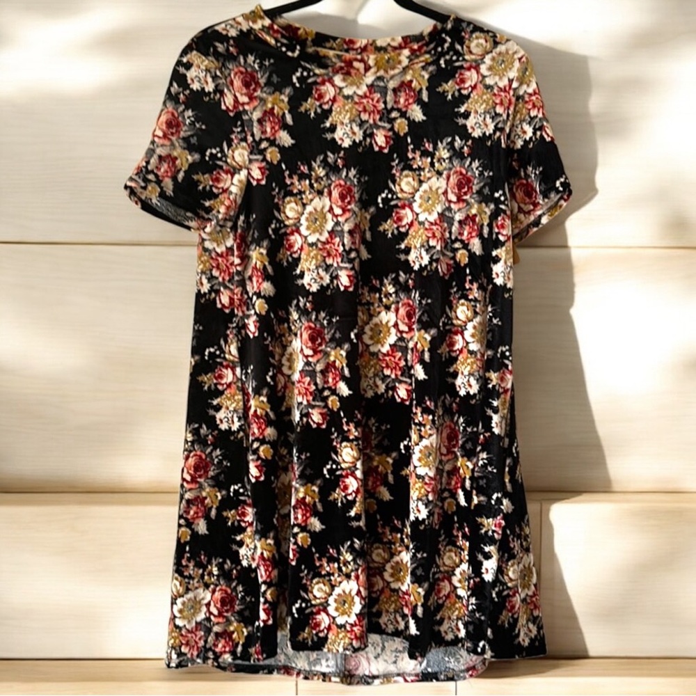 Cotton Bleu A Line Floral Print Mini Dress